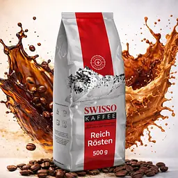 Натуральна кава в зернах Swisso Kaffee Reich Rösten 100% Арабіка 500 г для кавомашини - мініатюра 2