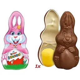 Шоколадний Зайчик Kinder Bunny Pink з сюрпризом 75 г - мініатюра 2