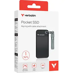 Зовнішній SSD накопичувач Verbatim Pocket 1TB Black/Gray (32190) [157792] - мініатюра 4