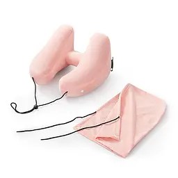Ергономічна комфортна дорожня подушка H-Shape з капюшоном, рожевий KT7006235
