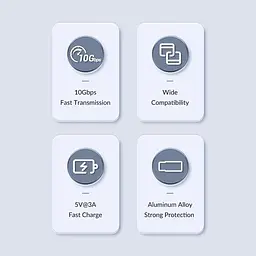 Перехідник Orico USB-A 3.1 до USB-C/Type-C конвертер 10Gbps Gray (AH-AC10-GY-BP) - мініатюра 2