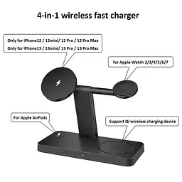 Бездротова зарядна станція 4-в-1 для iPhone, Apple Watch та AirPods - мініатюра 9