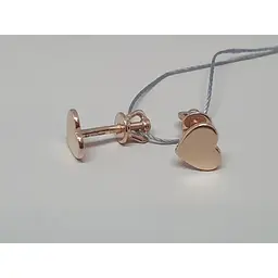 Золоті сережки-пуссети Серця. 220993 - мініатюра 2