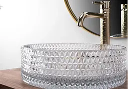 Умивальник Rea Cristal 35,5x35,5 transparentny (REA-U9670), Структурна - мініатюра 7