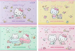 Альбом для малюв. на скобі 12 арк.софт тач + УФ лак "Hello Kitty" №HK25-241-1/Kite/
