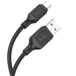 Дата кабель Hoco X90 Cool silicone USB to MicroUSB (1m) Black - мініатюра 2