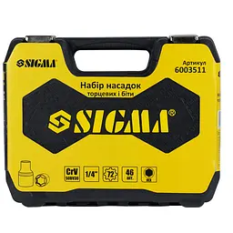 Набір насадок торцевих і біт Sigma 1/4" 46 шт CrV mid (6003511) - мініатюра 6