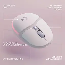 Бездротова миша Logitech G705 LIGHTSPEED Wireless White (910-006367) - мініатюра 6