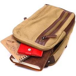 Цікава чоловіча сумка через плече із щільного текстилю Vintage 19х32х9 см sum0028978 - мініатюра 8