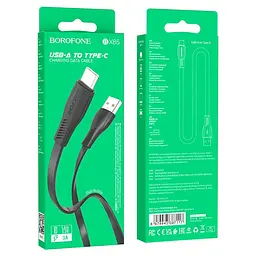 Кабель плоский Flat - Borofone X85 - USB-C to Usb 2.0 1m чорний - мініатюра 4
