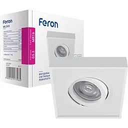Світильник вбудований Feron ML345  MR16/G5.3 білий квадрат (40117)