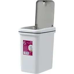 Відро для сміття MBM My Home з кришкою 6 л сіре (BIN-04 6L GRAY) - мініатюра 2