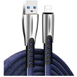 Дата кабель USB 2.0 AM to Lightning 1.0m zinc alloy blue ColorWay (CW-CBUL010-BL)