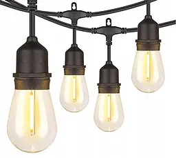 Гірлянда садова світлодіодна OldBro Red Garden 10 м LED лампочки 10x E27 IP44 теплий білий 2700K для саду, балкона - мініатюра 2