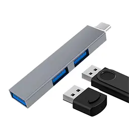 Адаптер перехідник GT Type-C 3.1 на USB 3.0 Темно-сірий (С051249) - мініатюра 2