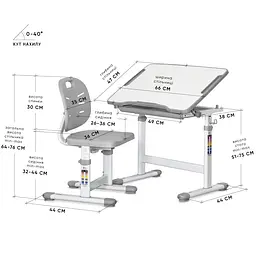 Комплект меблів Evo-kids Evo-05 Ergo Grey: стіл+стілець (Evo-05 Ergo G) - мініатюра 3