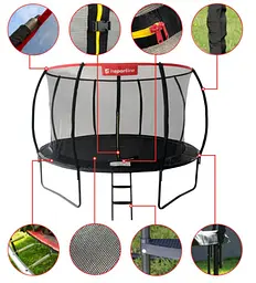 Батут із внутрішньою сіткою inSPORTline Flea PRO 430 см чорний (23881) - мініатюра 2