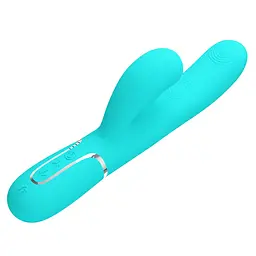 Вібратор-кролик Pretty Love Twinkled Tenderness Perdita 22.8 см бірюзовий - мініатюра 5