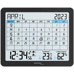Настільний годинник Technoline календар WT2600 Black (DAS302467)