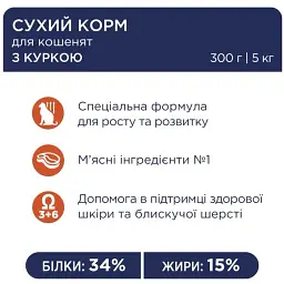 Сухий корм для кошенят Club 4 Paws Premium For Kittens Chicken з куркою 14 кг - мініатюра 3