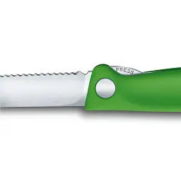 Кухонний ніж Victorinox SwissClassic Foldable Paring 11 см Serrated Green (6.7836.F4B) - мініатюра 4