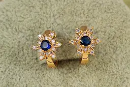 Сережки дитячі Xuping Jewelry сніжинка із синім каменем 1,2 см золотисті