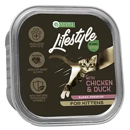 Вологий корм для кошенят з куркою та качкою Nature's Protection Lifestyle Kitten with chicken and duck, 85г