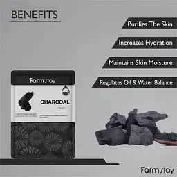 Маска для обличчя FarmStay Visible Difference Mask Sheet Charcoal з деревним вугіллям 23 мл - мініатюра 4