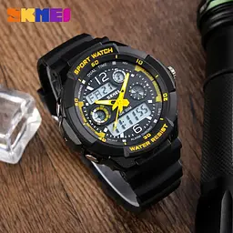 Чоловічий спортивний годинник Skmei S-Shock 0931 Жовтий - мініатюра 3