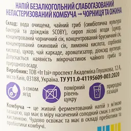 Напій безалкогольний Spraga Комбуча Чорниця та ожина слабогазований непастеризований 330 мл - мініатюра 6
