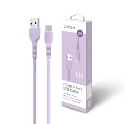 Дата кабель USB 2.0 AM to USB-C 1.2m Purple ACCLAB (1283126518270) - миниатюра 6