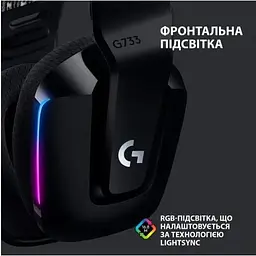Бездротова ігрова гарнітура Logitech G733 Wireless Lightspeed RGB з підсвічуванням чорна (981-000864) - мініатюра 4