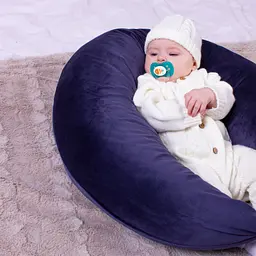 Подушка MirSon для вагітних та годування №8304 Velvet Line 28-0006 Navy blue Велюр 30х170х20 см (2200006200291) - мініатюра 3