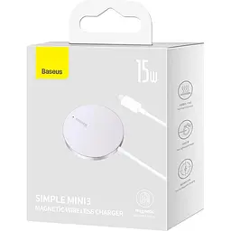 Зарядний пристрій Baseus Simple Mini3 Magnetic Wireless Charger 15W silver (CCJJ040012) - мініатюра 4