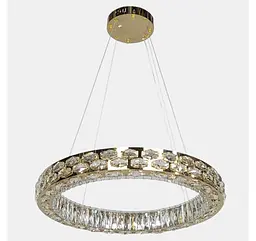 Світлодіодна люстра підвісна Artlight 8220-600GD з круглим кришталевим корпусом в золотому кольорі, 89W - мініатюра 2