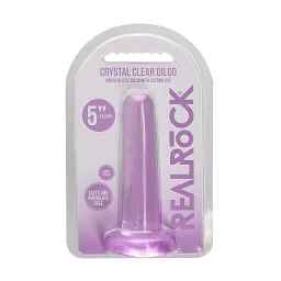Фалоімітатор Realrock Crystal Clear Dildo 5.3" 13.5 см фіолетовий - мініатюра 2