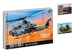 Альбом для малювання YES Military А4, 20 аркушів, 120 г/м², на спіралі, гібридний лак - мініатюра 2