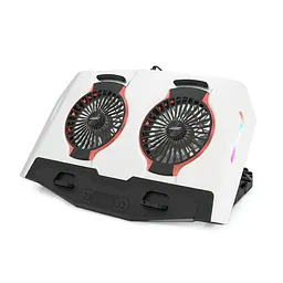 Підставка для ноутбука IceCoorel N9, 10-18", 2*125mm 1400±10% RPM, корпус пластик+алюміній, 2xUSB 2.0 + LCD display, 461x298x52mm, Silver, Box, Q8 - мініатюра 5