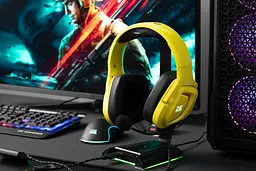 Гарнітура ігрова HG340, mini-jack/dual 3.5 мм, RGB, 2м, жовтий 2E Gaming teh0013108 - мініатюра 5