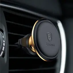 Автомобільний тримач холдер Baseus Magnetic Air Vent Car Mount Holder SUGX-A0V Gold - мініатюра 4