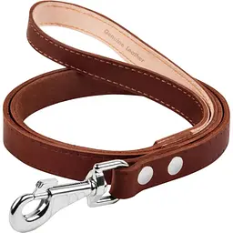 Повідець одинарний Collar, шкіра, непрошитий, S, 122х1,4 см, коричневий
