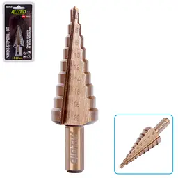 Свердло ступеневе Alloid Building Tools по металу кобальтове Р6М5К5 4-20 мм (SD-0420) - мініатюра 2