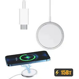 Бездротовий зарядний пристрій MagSafe Charger ST-15 White 470700-1365113166 - мініатюра 3