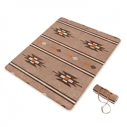 Ковдра Naturehike Geometric pattern wool NH20FS036 поліестр/вовна коричнева