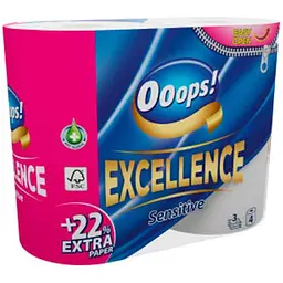 Туалетний папір OOOPS! Excellence 3 шари 4шт 150 відривів