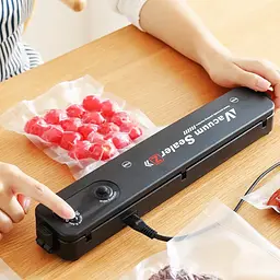 Вакууматор Vacuum Sealer вакуумний пакувальник для їжі, побутовий вакууматор чорний - мініатюра 4