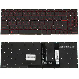 Клавіатура для ноутбука MSI (GF66, GF76) rus, black, без кадру, підсвічування клавіш (RED) (ОРИГІНАЛ)