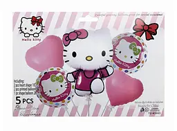 Набір фольгованих кульок "Hello Kitty" 5 шт святкові декорації - мініатюра 2