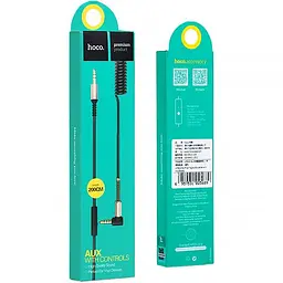Кабель 3,5"-3.5" 2m Hoco Black (UPA-02) (пружина) - мініатюра 4