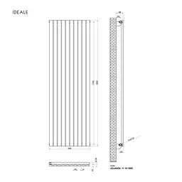 Радіатор дизайнерський Ideale Jolanda 11 10/1800 антрацит, Антрацит - мініатюра 3
